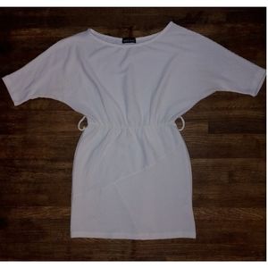 WET SEAL y2k white lantern cinched fitted shirt